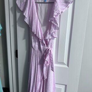 Draper James pink floral flutter sleeve dress small